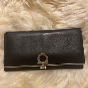 EUC, Salvatore Ferragamo black long wallet. Gorgeous!